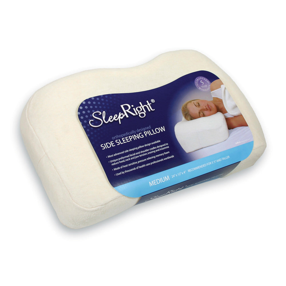 SLEEPRIGHT MEDIUM SIDE SLEEPING PILLOW 24"X12"X4" MEMORY FOAM