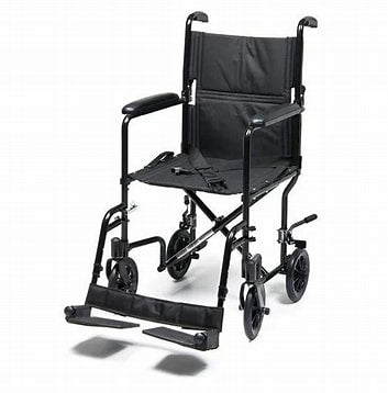 19" Lightweight Aluminum Transport Chair (black)