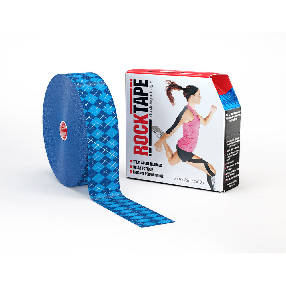 ROCKTAPE 2" X 105' ROLL BLUE ARGYLE
